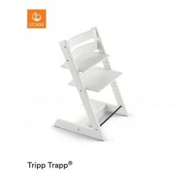 Stokke Mitwachsender Treppenhochstuhl Tripp Trapp® Buchenholz lackiert - White / Weiss