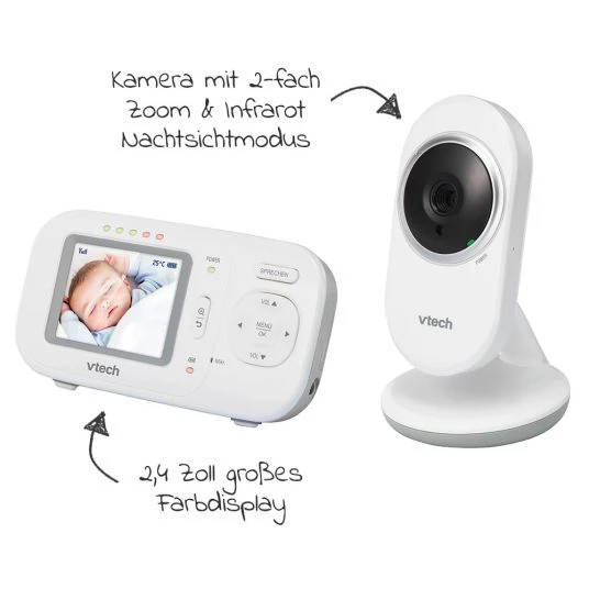 Vtech Video-Babyphone Babymonitor VM320 - 2,4 Zoll 2 Vtech Video-Babyphone Babymonitor VM320 - 2,4 Zoll – Bild 2